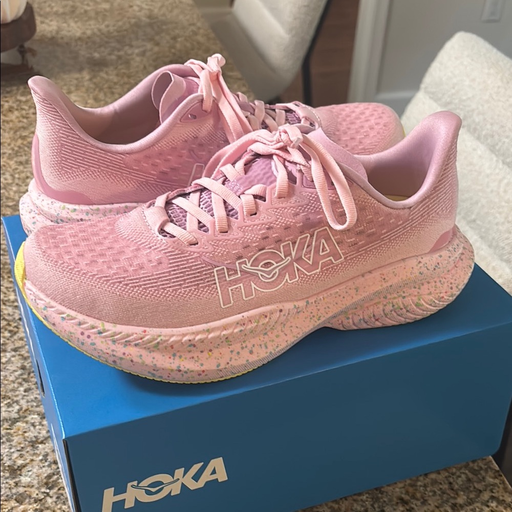 Hoka Pink Athletic Sneakers